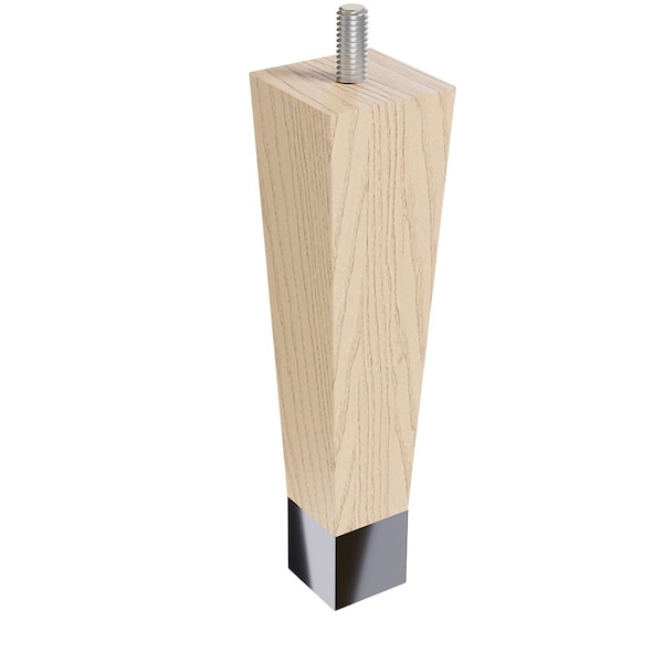 Designs Of Distinction 6" Square Tapered Leg with bolt and 1" Satin Brass Ferrule - Ash 01241006ASSB6 - main